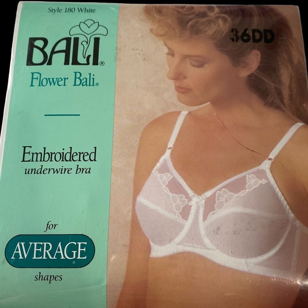 NEW Vintage 80’s Bali Flower Embroidered Underwire Bra White Sz 36DD